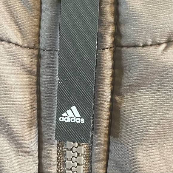 Adidas Puffer Climawarm Outdoor Jacket Winter Coat brown size small GUC - Picture 6 of 14
